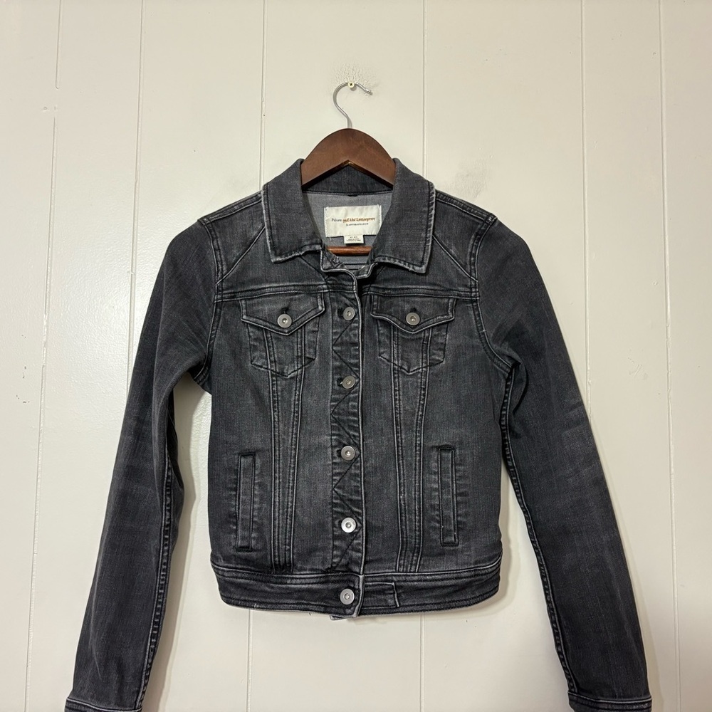 Pilcro & The Letterpress Cora Denim Jacket XS Black Classic Boyfriend Fit - Picture 9 of 12